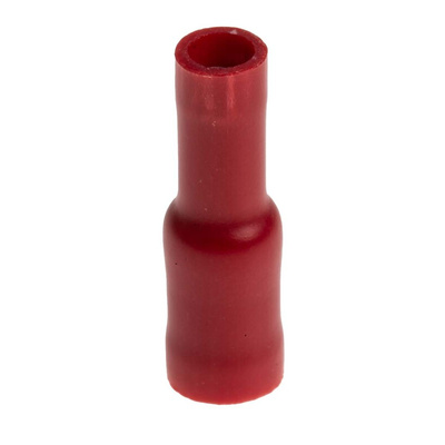 RS PRO Insulated Female Crimp Bullet Connector, 0.5mm² to 1.5mm², 22AWG to 16AWG, 4mm Bullet diameter, Red