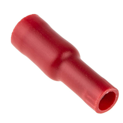 RS PRO Insulated Female Crimp Bullet Connector, 0.5mm² to 1.5mm², 22AWG to 16AWG, 4mm Bullet diameter, Red