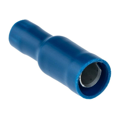 RS PRO Insulated Female Crimp Bullet Connector, 1.5mm² to 2.5mm², 16AWG to 14AWG, 5mm Bullet diameter, Blue