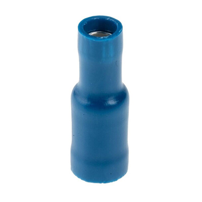 RS PRO Insulated Female Crimp Bullet Connector, 1.5mm² to 2.5mm², 16AWG to 14AWG, 5mm Bullet diameter, Blue