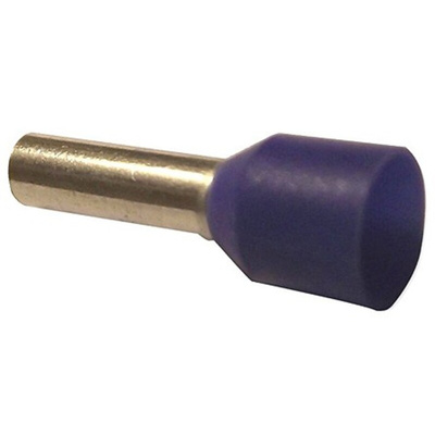 JST, GWE Insulated Crimp Bootlace Ferrule, 8mm Pin Length, 2.2mm Pin Diameter, 2.5mm² Wire Size, Blue