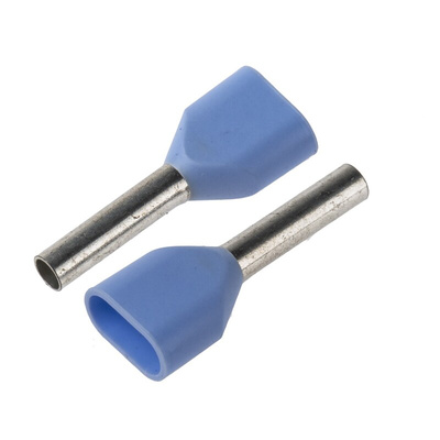 JST, TWE Insulated Crimp Bootlace Ferrule, 8mm Pin Length, 1.8mm Pin Diameter, 2 x 0.75mm² Wire Size, Grey