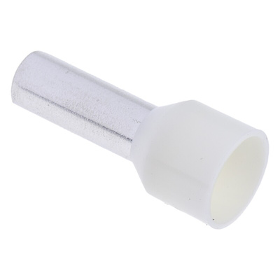 RS PRO Insulated Crimp Bootlace Ferrule, 12mm Pin Length, 4.9mm Pin Diameter, 10mm² Wire Size, Ivory