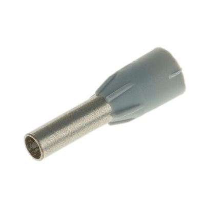 Legrand, Starfix Insulated Crimp Bootlace Ferrule, 8mm Pin Length, 2.6mm Pin Diameter, 2.5mm² Wire Size, Grey