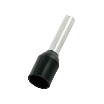 RS PRO Insulated Crimp Bootlace Ferrule, 10mm Pin Length, 2mm Pin Diameter, 1.5mm² Wire Size, Black