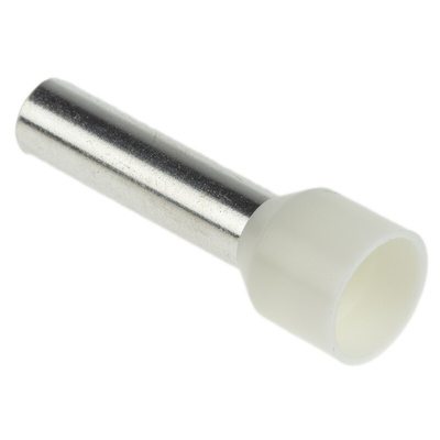 RS PRO Insulated Crimp Bootlace Ferrule, 18mm Pin Length, 4.9mm Pin Diameter, 10mm² Wire Size, Ivory