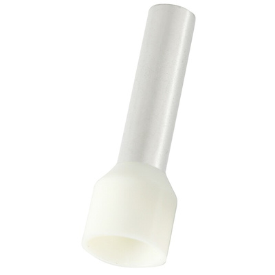 RS PRO Insulated Crimp Bootlace Ferrule, 18mm Pin Length, 4.9mm Pin Diameter, 10mm² Wire Size, Ivory