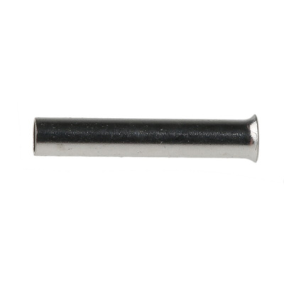 RS PRO Crimp Bootlace Ferrule, 10mm Pin Length, 1.7 mm, 2.2 mm Pin Diameter, 1mm² Wire Size
