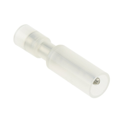 RS PRO Insulated Crimp Bullet Connector, 0.5mm² to 0.75mm², 22AWG to 18AWG, 2 mm, 3.5 mm Bullet diameter, Clear