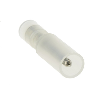 RS PRO Insulated Crimp Bullet Connector, 0.5mm² to 0.75mm², 22AWG to 18AWG, 2 mm, 3.5 mm Bullet diameter, Clear