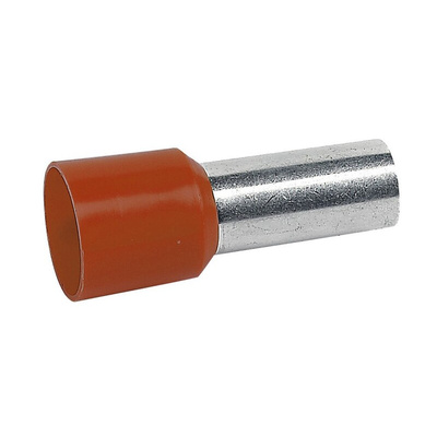 Legrand, Starfix Insulated Crimp Bootlace Ferrule, 12mm Pin Length, 4.9mm Pin Diameter, 10mm² Wire Size, Brown
