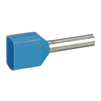 Legrand, Starfix Insulated Crimp Bootlace Ferrule, 8mm Pin Length, 2.1mm Pin Diameter, 0.75mm² Wire Size, Blue