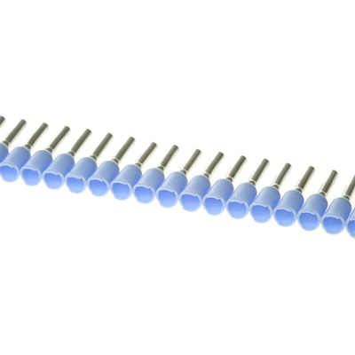 Weidmuller Insulated Crimp Bootlace Ferrule, 8mm Pin Length, 1.2mm Pin Diameter, 0.75mm² Wire Size, Blue