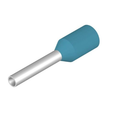 Weidmuller Insulated Crimp Bootlace Ferrule, 8mm Pin Length, 1.2mm Pin Diameter, 0.75mm² Wire Size, Blue