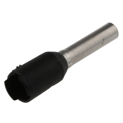 Weidmuller Insulated Crimp Bootlace Ferrule, 8mm Pin Length, 1.7mm Pin Diameter, 1.5mm² Wire Size, Black
