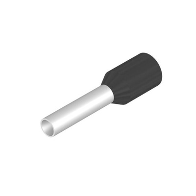 Weidmuller Insulated Crimp Bootlace Ferrule, 8mm Pin Length, 1.7mm Pin Diameter, 1.5mm² Wire Size, Black