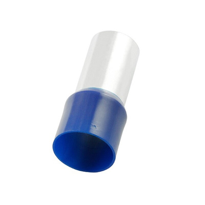 RS PRO Insulated Crimp Bootlace Ferrule, 27mm Pin Length, 16.7mm Pin Diameter, 120mm² Wire Size, Blue