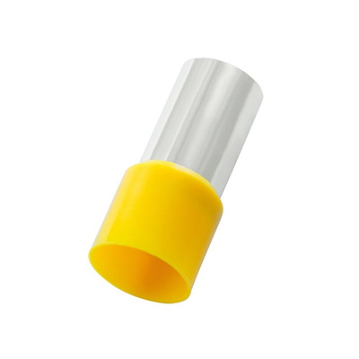 RS PRO Insulated Crimp Bootlace Ferrule, 20mm Pin Length, 13.5mm Pin Diameter, 70mm² Wire Size, Yellow