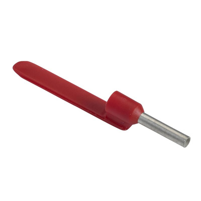 Schneider Electric, DZ5CA Insulated Crimp Bootlace Ferrule, 8mm Pin Length, 1.7mm Pin Diameter, Red