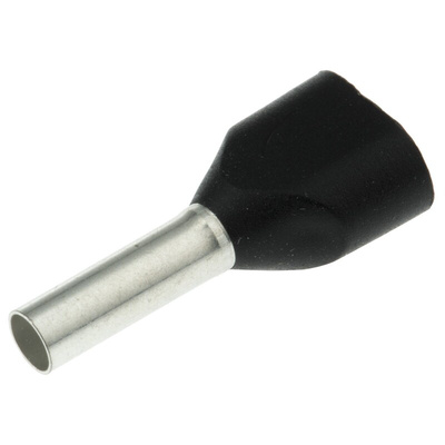 Schneider Electric, AZ5DE Insulated Crimp Bootlace Ferrule, 8mm Pin Length, 2.5mm Pin Diameter, 2 x 1.5mm² Wire Size,