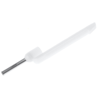 Schneider Electric, DZ5CA Insulated Crimp Bootlace Ferrule, 8mm Pin Length, 1.3mm Pin Diameter, 0.5mm² Wire Size, White