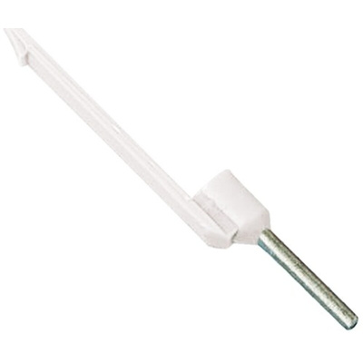 Schneider Electric, DZ5CA Insulated Crimp Bootlace Ferrule, 8mm Pin Length, 1.3mm Pin Diameter, 0.5mm² Wire Size, White
