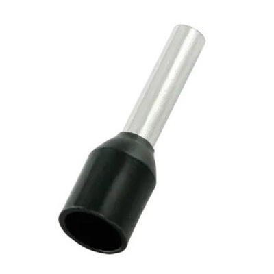 RS PRO Insulated Bootlace Ferrule, 10mm Pin Length, 2mm Pin Diameter, 1.5mm² Wire Size, Black