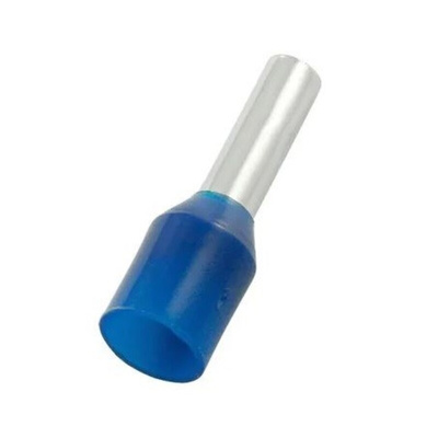 RS PRO Insulated Bootlace Ferrule, 18mm Pin Length, 6.2mm Pin Diameter, 16mm² Wire Size, Blue