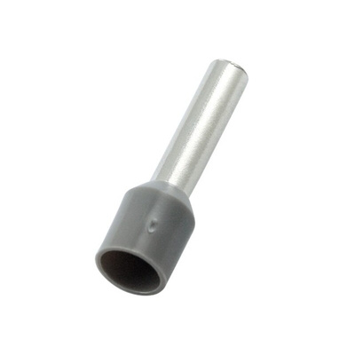 RS PRO Insulated Bootlace Ferrule, 12mm Pin Length, 3.2mm Pin Diameter, 4mm² Wire Size, Grey