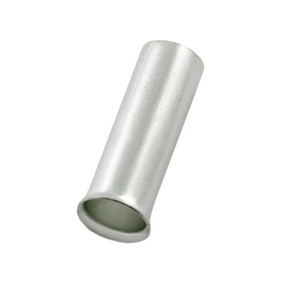RS PRO Bootlace Ferrule, 6mm Pin Length, 1.3mm Pin Diameter, 0.5mm² Wire Size, Silver