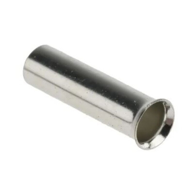 RS PRO Bootlace Ferrule, 12mm Pin Length, 3.2mm Pin Diameter, 4mm² Wire Size, Silver