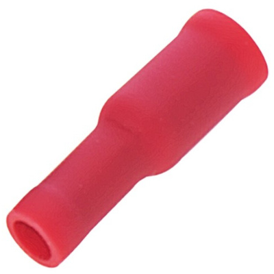 RS PRO Insulated Female Bullet Connector, 0.5mm² to 1.5mm², 22AWG to 16AWG, 3.9mm Bullet diameter, Red