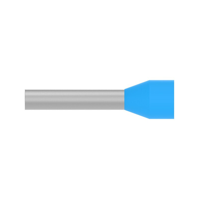 TE Connectivity, 1-966067 Insulated Ferrule, 12mm Pin Length, 2.20mm Pin Diameter, Blue