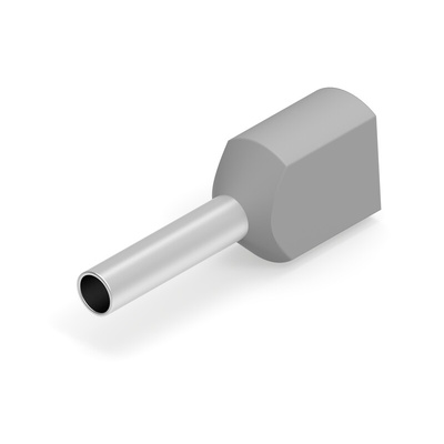 TE Connectivity, 966144 Insulated Ferrule, 8mm Pin Length, 1.70mm Pin Diameter, Grey
