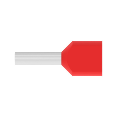 TE Connectivity, 966144 Insulated Ferrule, 8mm Pin Length, 1.95mm Pin Diameter, Red