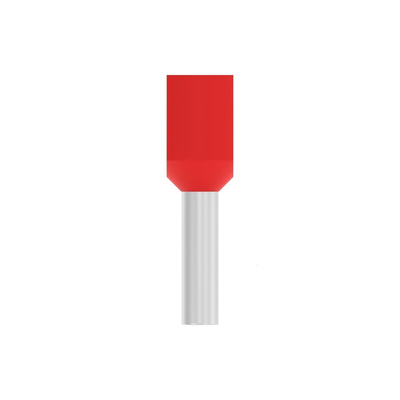 TE Connectivity, 966144 Insulated Ferrule, 8mm Pin Length, 1.95mm Pin Diameter, Red