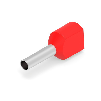 TE Connectivity, 966144 Insulated Ferrule, 8mm Pin Length, 1.95mm Pin Diameter, Red