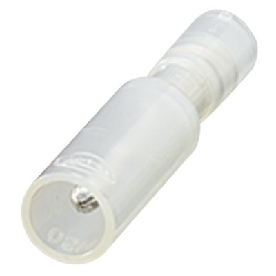 Nichifu, PC Insulated Male Crimp Bullet Connector, 0.5mm² to 0.75mm², 20AWG to 18AWG, 5.1mm Bullet diameter, Clear