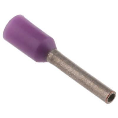 JST, FWE Insulated Crimp Bootlace Ferrule, 6mm Pin Length, 0.8mm Pin Diameter, 0.25mm² Wire Size, Purple