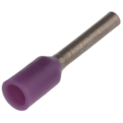 JST, FWE Insulated Crimp Bootlace Ferrule, 6mm Pin Length, 0.8mm Pin Diameter, 0.25mm² Wire Size, Purple