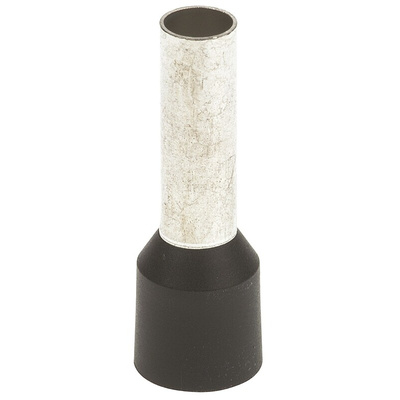 JST, GWE Insulated Crimp Bootlace Ferrule, 12mm Pin Length, 3.5mm Pin Diameter, 6mm² Wire Size, Black