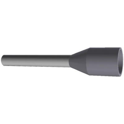 TE Connectivity Insulated Crimp Bootlace Ferrule, 10mm Pin Length, 1.2mm Pin Diameter, 0.75mm² Wire Size, Grey