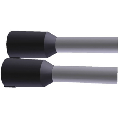 TE Connectivity Insulated Crimp Bootlace Ferrule, 8mm Pin Length, 1.8mm Pin Diameter, 1.5mm² Wire Size, Black