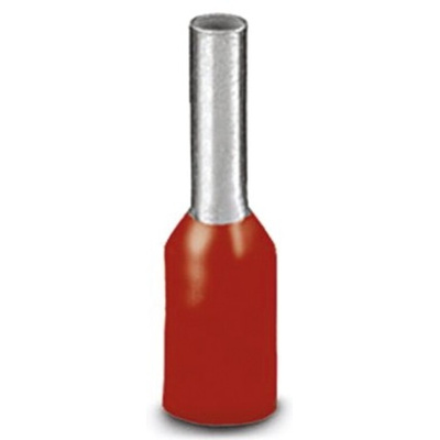 Phoenix Contact, AI 10 -18 RD Insulated Crimp Bootlace Ferrule, 18mm Pin Length, 4.6mm Pin Diameter, 10mm² Wire Size,