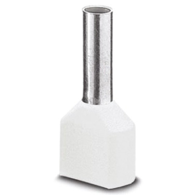 Phoenix Contact, AI-TWIN2X 0.5 - 8 WH Insulated Bootlace Ferrule Kit, 8mm Pin Length, 1.5mm Pin Diameter, White