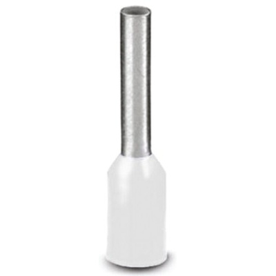 Phoenix Contact, AI Insulated Crimp Bootlace Ferrule, 10mm Pin Length, 1.1mm Pin Diameter, 0.5mm² Wire Size, White