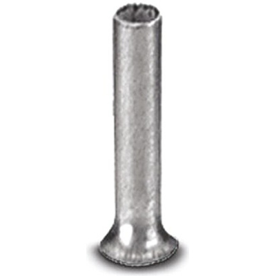 Phoenix Contact, A6 -10 Crimp Bootlace Ferrule, 9mm Pin Length, 3.5mm Pin Diameter, 6mm² Wire Size