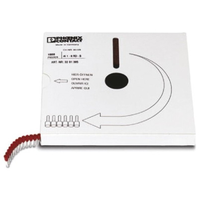 Phoenix Contact, AI1.5 - 8 RD-B Insulated Crimp Bootlace Ferrule, 8mm Pin Length, 1.8mm Pin Diameter, 1.5mm² Wire Size,