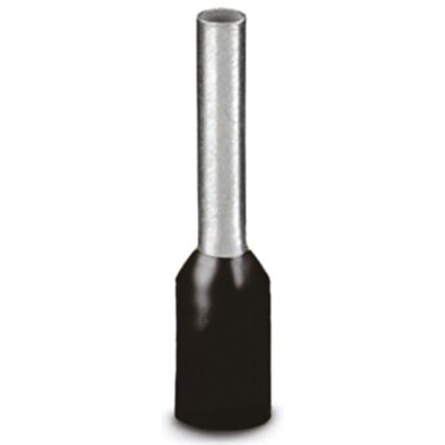 Phoenix Contact, AI Insulated Crimp Bootlace Ferrule, 8mm Pin Length, 1.8mm Pin Diameter, 1.5mm² Wire Size, Black