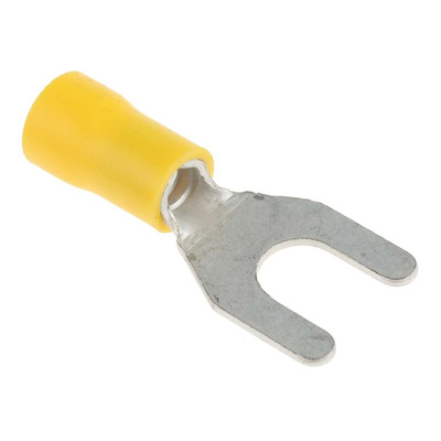 RS PRO Insulated Crimp Spade Connector, 2.5mm² to 6mm², 12AWG to 10AWG, M6 Stud Size Vinyl, Yellow